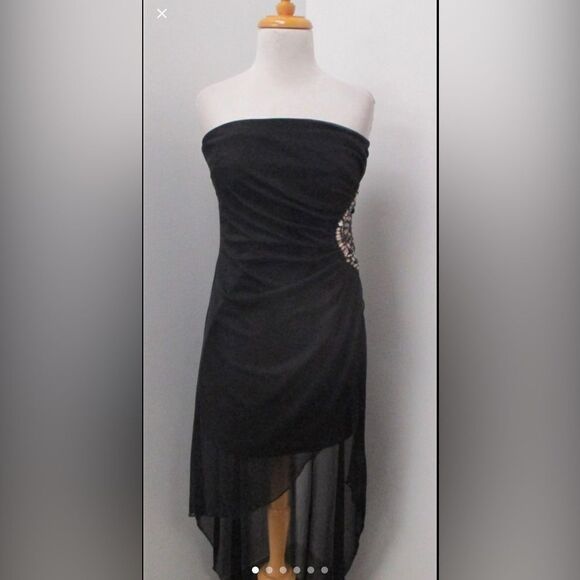 Teeze Me Dresses & Skirts - TEEZE ME Black Midi Strapless Dress WITH Bling NWT Size 7